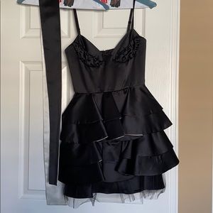 ABS Satin Black Dress